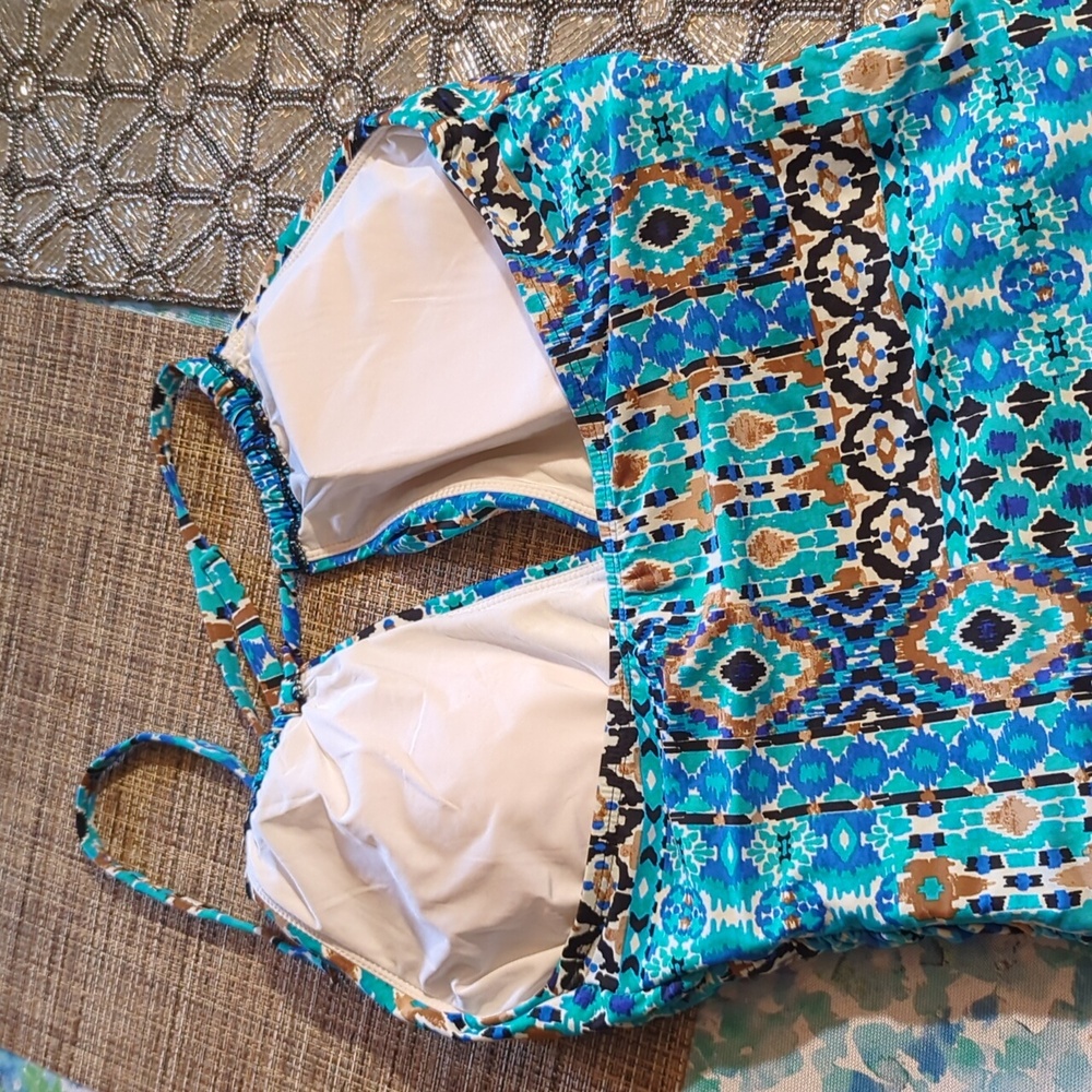 La Blanca Blue Patterned One Piece Swimsuit - Picture 5 of 13